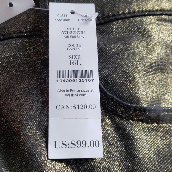 Black & white Skinny jean, Color Gold Foil, 16L - Picture 10 of 11